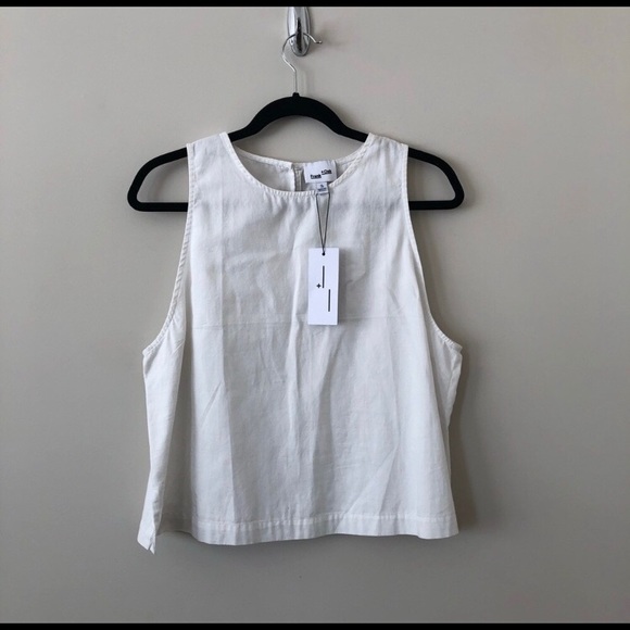 Frank & Oak Tops - NWT-Frank & Oak White Sleeveless Crop Top